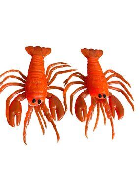 Two 10” Rubber Lobster Crawfish Squirt Toys One Octopus